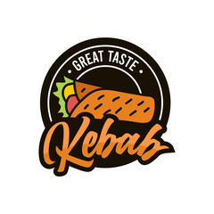 Sticker -  Kebab Design Logo. Vector creative labels for Turkish and Arabian fast food, This food logo can be perfect for restaurants, shop, blog, website, app, web