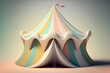 Cirque du Soleil tent, shaped abstractly and colored pastelly Generative AI