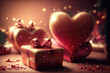 Hearts Glitter and Gifts, Love and Valentine Decoration Background 2023
