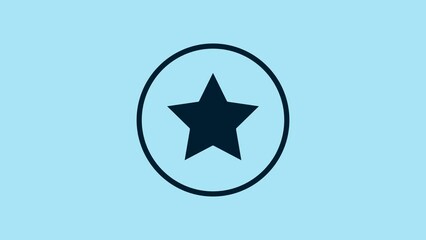 Sticker - Blue Star icon isolated on blue background. Favorite, best rating, award symbol. 4K Video motion graphic animation