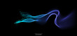 © korkeng - Vector abstract light lines wavy flowing dynamic in blue green purple colors isolated on black background for concept of AI technology, energy, electric, digital, 5G, science, music