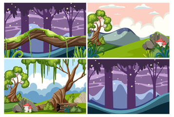 Wall Mural - Set of fantasy scene background