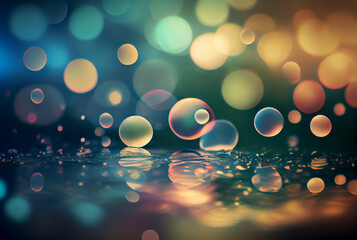 Wall Mural - Abstract background with water background on nature bokeh. generative ai.