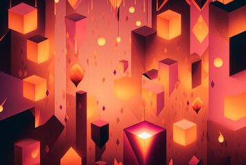 Wall Mural - Bokeh background of abstract glitter lights. generative ai.