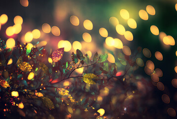 Wall Mural - Bokeh background of abstract glitter lights. generative ai.