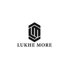 Wall Mural - abstract initial letter lm or ml logo in black color isolated in white background applied for law fi