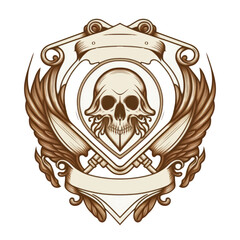 Wall Mural - Skull Logo Crest Design 