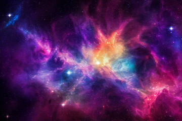 Wall Mural - hd wallpaper of colorful space stars galaxy nebula rendering generative ai content by midjourney