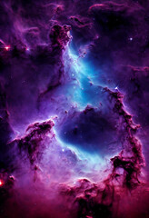 Poster - HD Wallpaper of space stars galaxy nebula rendering Generative AI Content by Midjourney