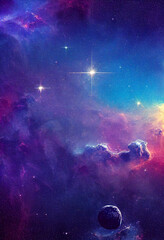 Wall Mural - hd wallpaper of space stars galaxy nebula rendering generative ai content by midjourney