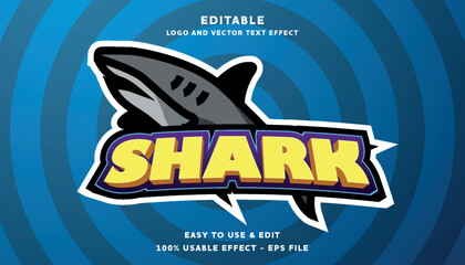 Poster - shark editable text effect logo with modern style