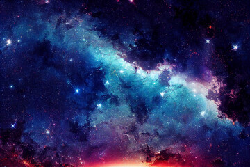 Poster - dazzling starry sky cosmic starry sky background material Generative AI Content by Midjourney