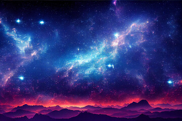 Poster - dazzling starry sky cosmic starry sky background material Generative AI Content by Midjourney