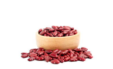 Wall Mural - red beans in wooden cup isolated on white background
