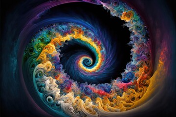 Wall Mural - A swirling vortex of colors background, generative ai	