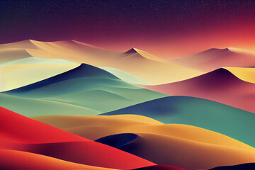 Poster - Beautiful colorful wallpaper illustration art Generative AI Content by Midjourney