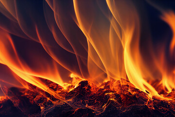 Poster - Beautiful fire wallpaper illustration art Generative AI Content by Midjourney