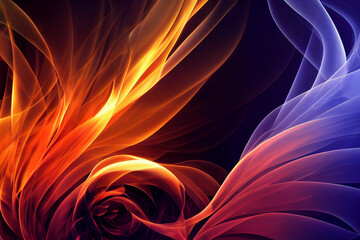 Poster - Beautiful fire wallpaper illustration art Generative AI Content by Midjourney