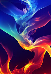 Poster - Beautiful fire wallpaper illustration art Generative AI Content by Midjourney