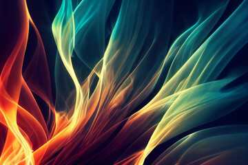 Poster - Beautiful fire wallpaper illustration art Generative AI Content by Midjourney