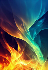 Poster - Beautiful fire wallpaper illustration art Generative AI Content by Midjourney