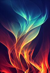 Poster - Beautiful fire wallpaper illustration art Generative AI Content by Midjourney