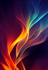 Poster - Beautiful fire wallpaper illustration art Generative AI Content by Midjourney