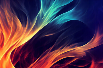 Poster - Beautiful fire wallpaper illustration art Generative AI Content by Midjourney