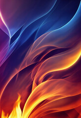 Poster - Beautiful fire wallpaper illustration art Generative AI Content by Midjourney