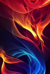 Poster - Beautiful fire wallpaper illustration art Generative AI Content by Midjourney