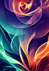 Poster - Beautiful fire wallpaper illustration art Generative AI Content by Midjourney