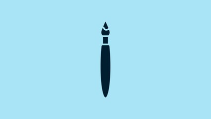 Poster - Blue Paint brush icon isolated on blue background. 4K Video motion graphic animation