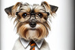 Portrait of a dog in a doctor medical uniform, generative ai