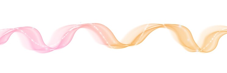 Wall Mural - Magic wave lines flowing smooth curve orange pink