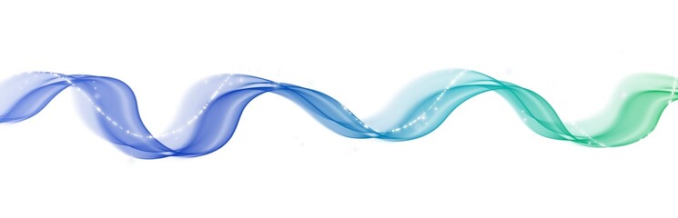 Wall Mural - Magic wave lines flowing smooth curves blue green