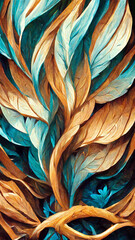 Wall Mural - lion wood painting fluff texture illustration Generative AI Content by Midjourney