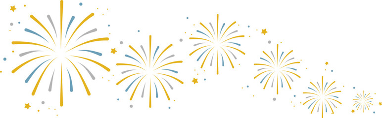 Wall Mural - set of golden fireworks.fireworks with stars and sparks isolated on white background.