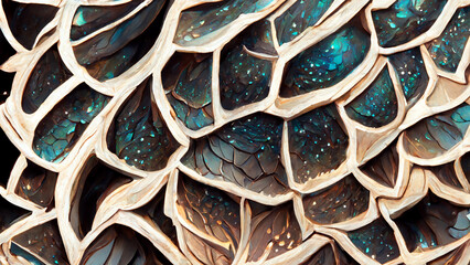 Poster - Simple background made of dragon scale armor illustration Generative AI Content by Midjourney