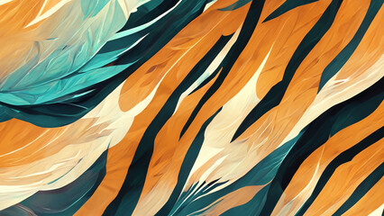 Poster - Simple background made of tiger armor illustration Generative AI Content by Midjourney