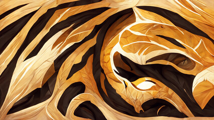 Poster - Simple background made of tiger armor illustration Generative AI Content by Midjourney