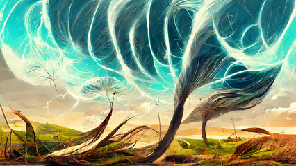 Poster - Wind magic concept design renderings illustration Generative AI Content by Midjourney