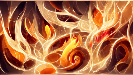 Poster - flame particle entanglement design concept illustration Generative AI Content by Midjourney