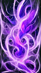 Wall Mural - purple flame particle entanglement design concept illustration generative ai content by midjourney