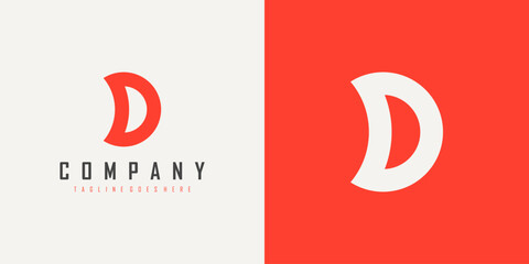 Poster - Simple Initial Letter D Logo isolated on Double Background. Usable for Business and Branding Logos. Flat Vector Logo Design Template Element.
