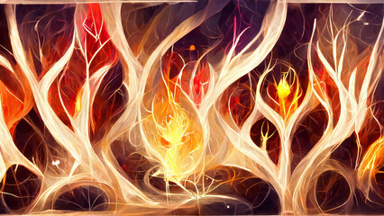 Poster - Design concept drawing of flame sprite winding illustration Generative AI Content by Midjourney