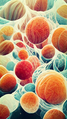 Poster - Population cell particle background map illustration Generative AI Content by Midjourney