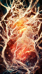 Poster - Magic Particle Neuron Concept Illustration illustration Generative AI Content by Midjourney