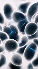 Poster - Black and white particle cell photosphere background image illustration Generative AI Content by Midjourney