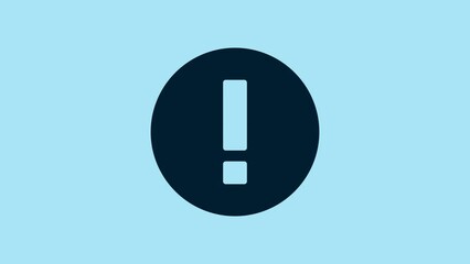 Poster - Blue Information icon isolated on blue background. 4K Video motion graphic animation