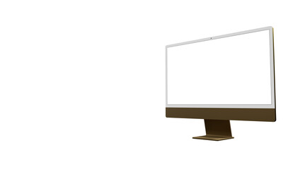 Wall Mural - Workspace blank screen desktop computer, Mockup computer